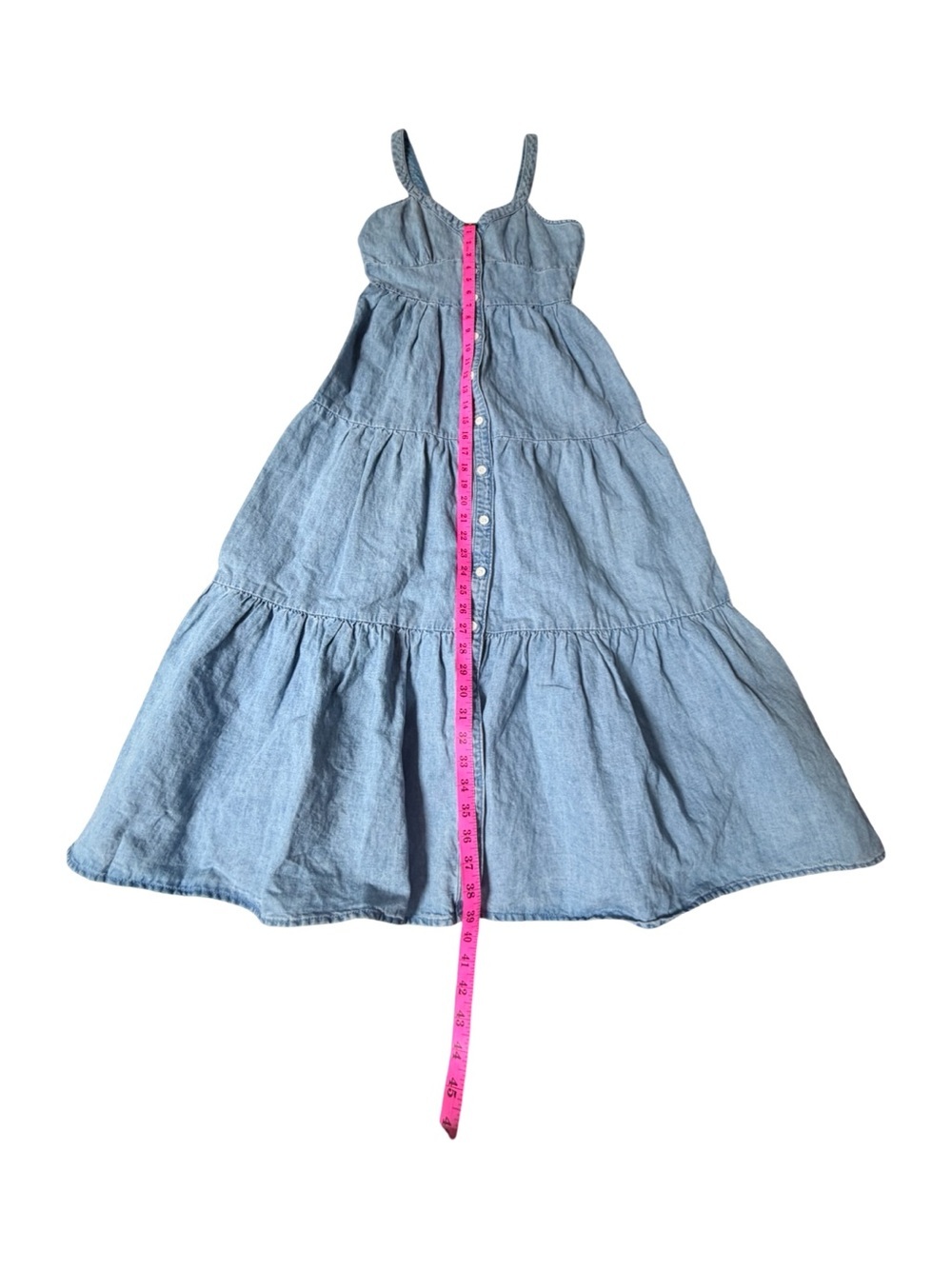 NWT LEVI’S Sabine Denim Tiered Midi Dress - Picture 10 of 13
